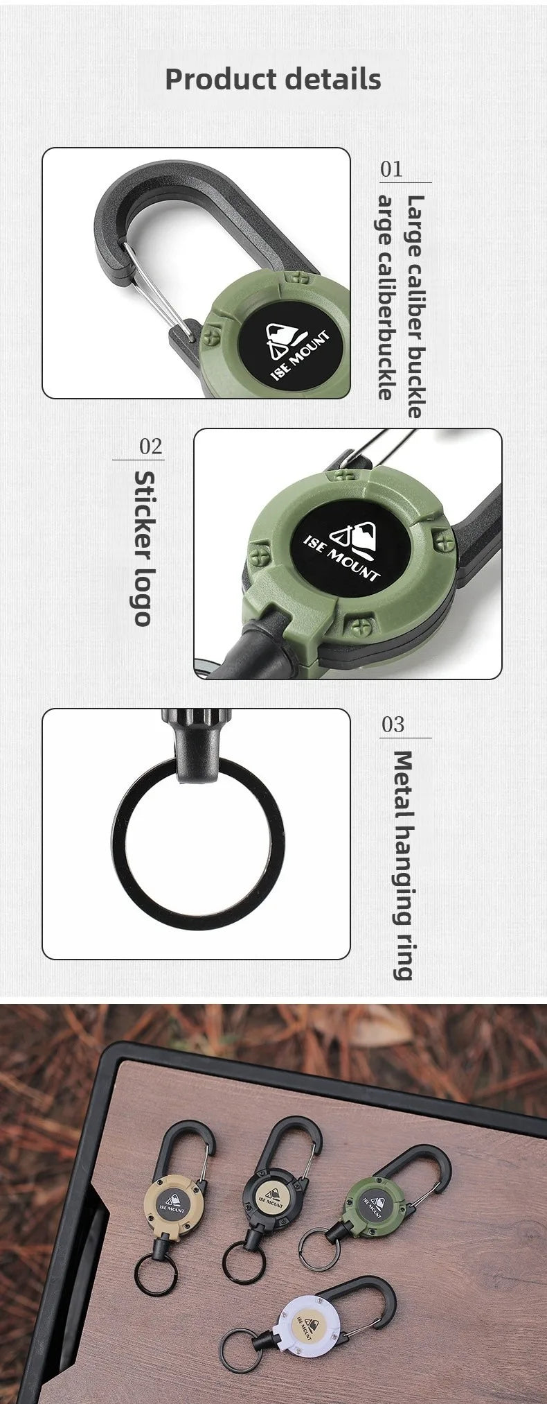 ISE MOUNT Retractable Keychain Clip