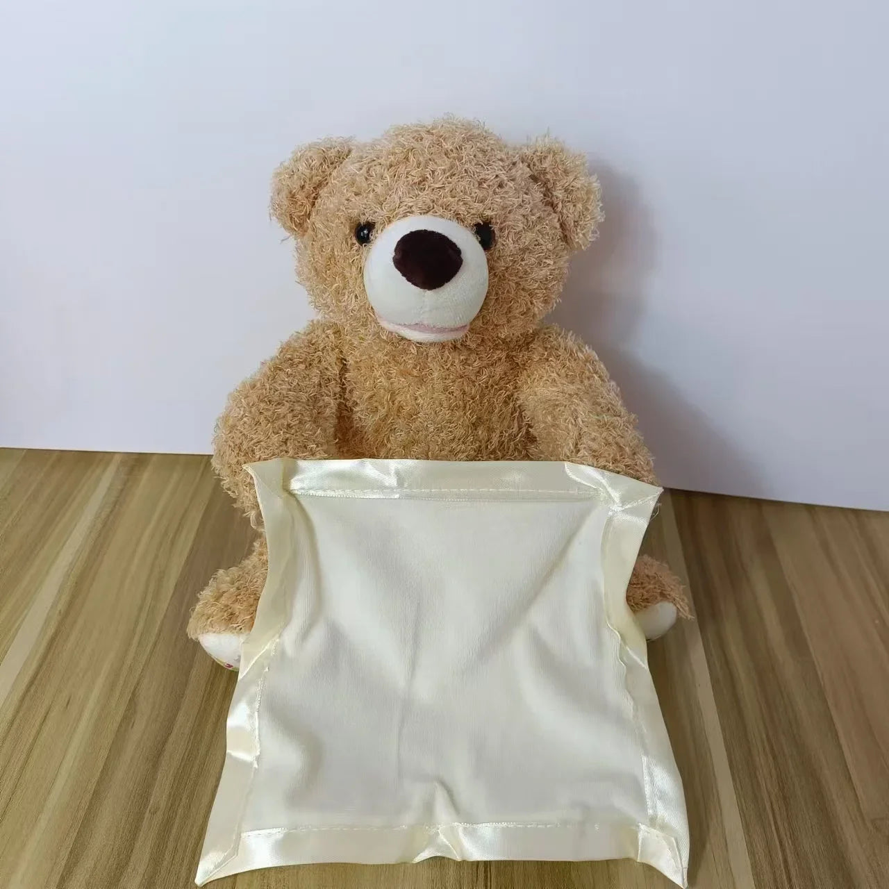 Shy Teddy Bear Electric Plush Toy – Peekaboo Talking & Moving Stuffed Animal for Kids, Baby Entertainment Gift