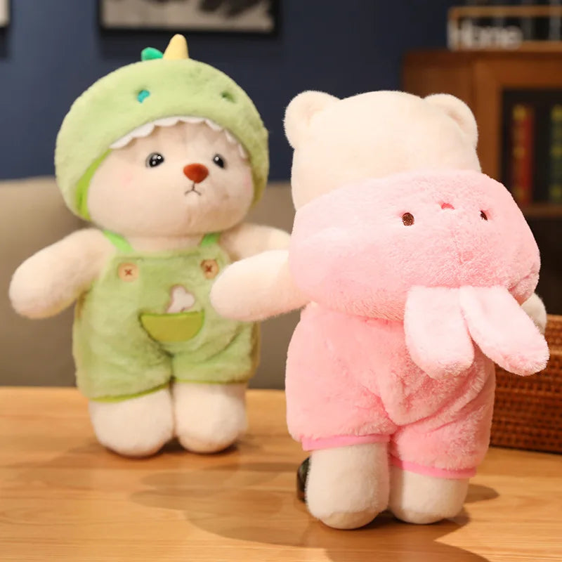 Anime Plush Toy 25/35cm – Jointed Bear, Bunny, Duck, Shark, and Pig Stuffed Animal