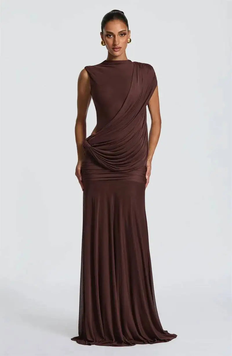 Mozision High Neck Backless Mermaid Maxi Dress