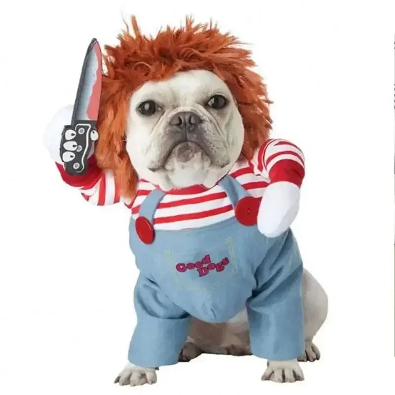 Halloween Stuffed-Body Pet Costume with Wig Hat