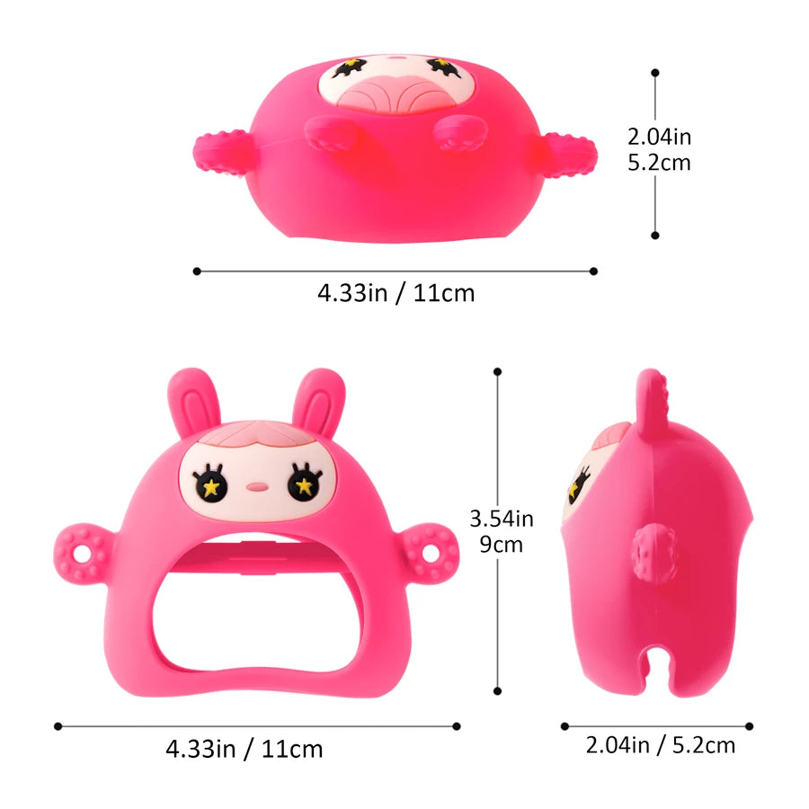 1PC Silicone Baby Teethering Toys Cartoon Rabbit Shape Baby Care Utensils Soft Baby Toys Nursing Baby Stuff Baby Accessories