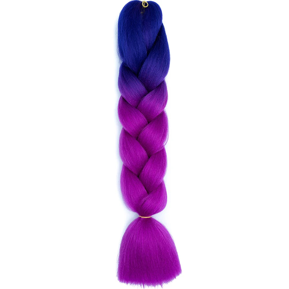 GlowStrands 24” Jumbo Braids for Kids & Adults – Ombre Kanekalon Hair Extensions, Easy Styling & Natural Feel