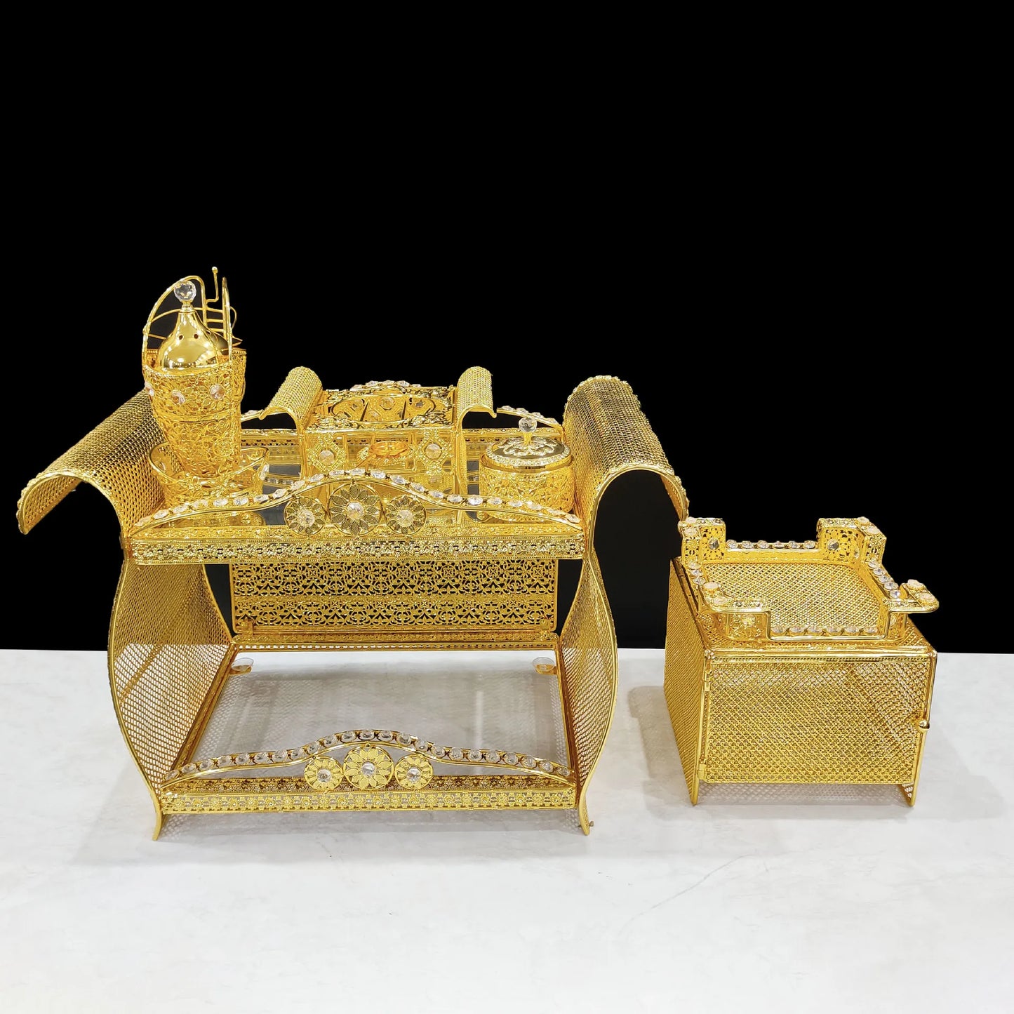 Middle Eastern Arabian Popular Eritrea Ethiopia Habesha Luxury Incense Burner – Aromatherapy Coffee Table Metal Ornament Set for High-End Home Décor