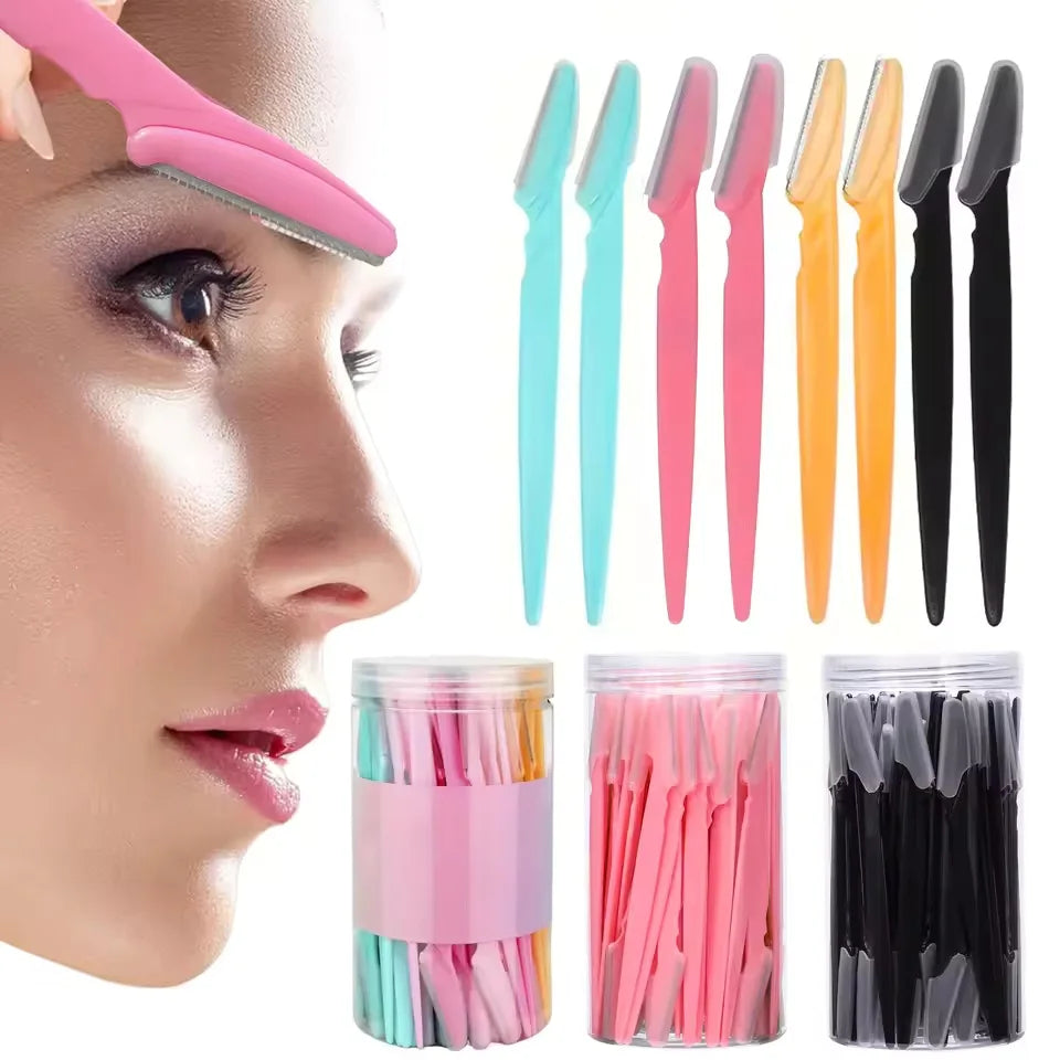 Eyebrow Trimmer & Face Razor for Women – Portable Hair Removal Blade, 5 to 40 Pcs