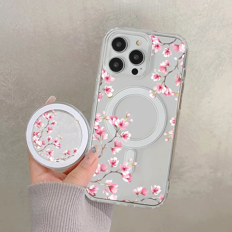 Flower Magnetic Stand Phone Case with MagSafe