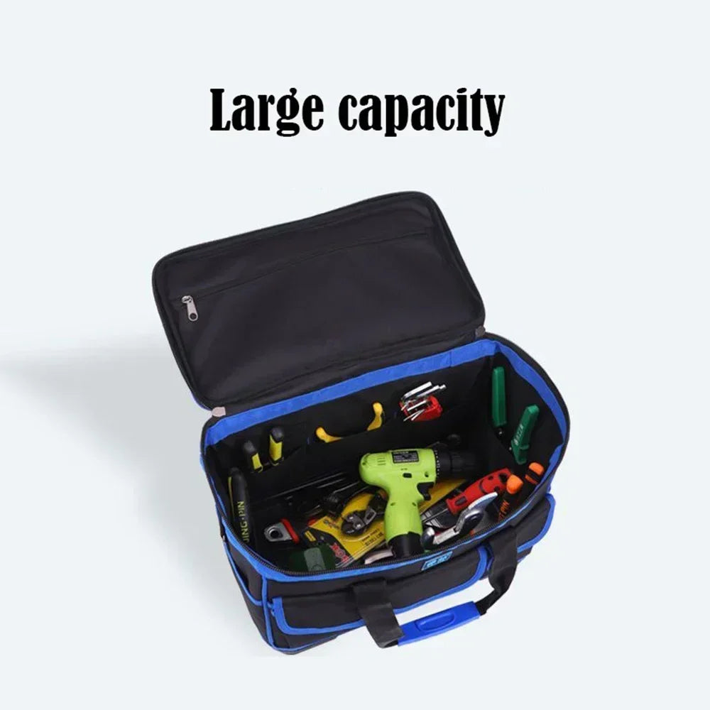 Large Oxford Cloth Tool Bag, Thickened Heavy-Duty Multi-Functional Tool Organizer for Electricians, Carpenters & Repairs