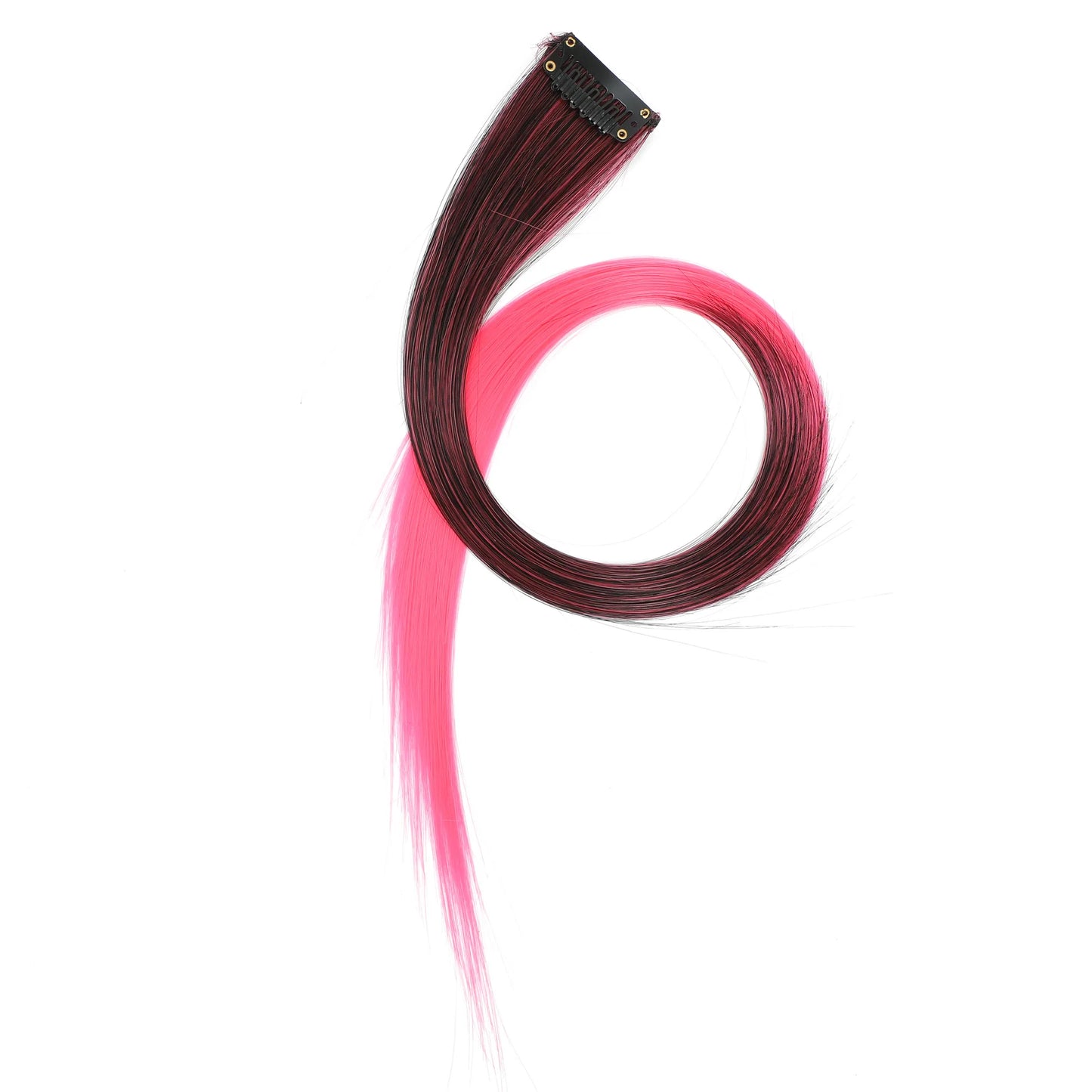 22-Inch Straight Clip-In Synthetic Hair Extensions – Colorful Highlight Hairpiece