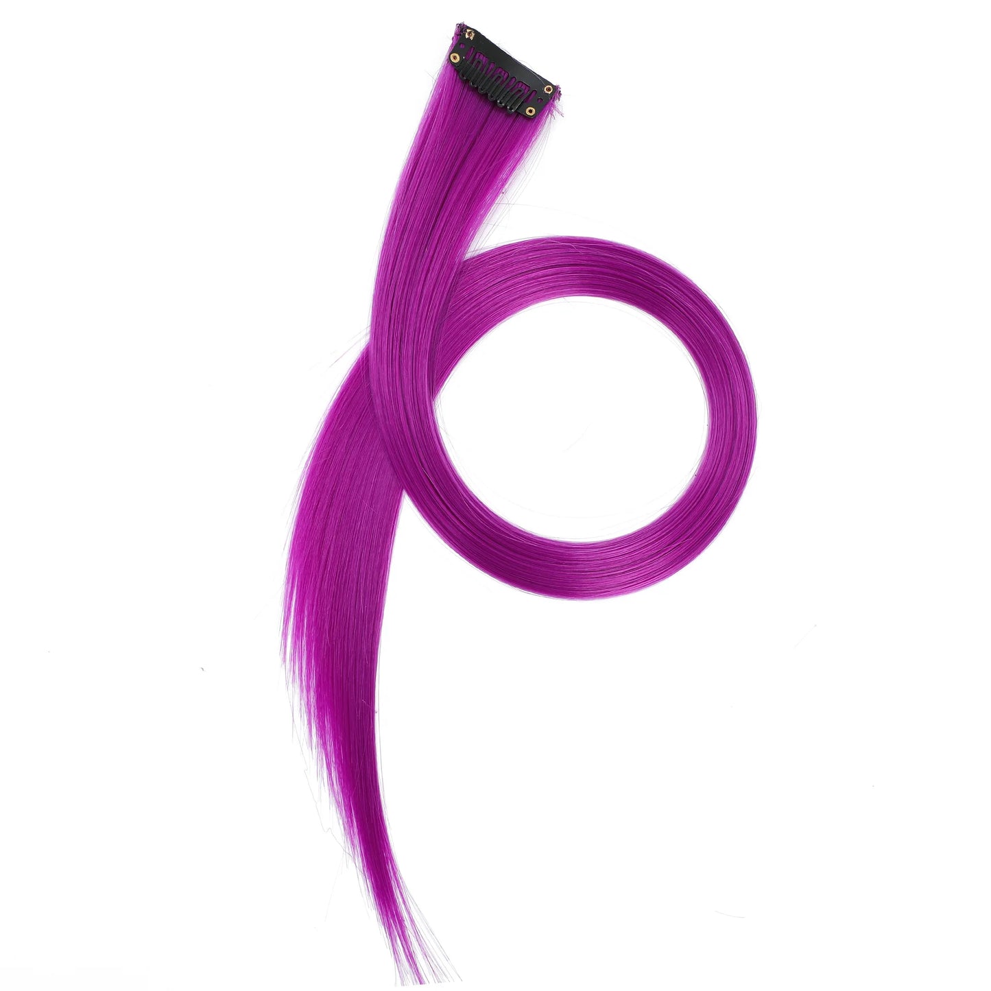 22-Inch Straight Clip-In Synthetic Hair Extensions – Colorful Highlight Hairpiece