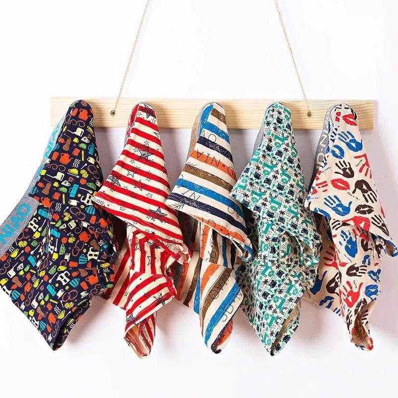 4-Pack Men's Cotton Boxer Shorts with Print Design