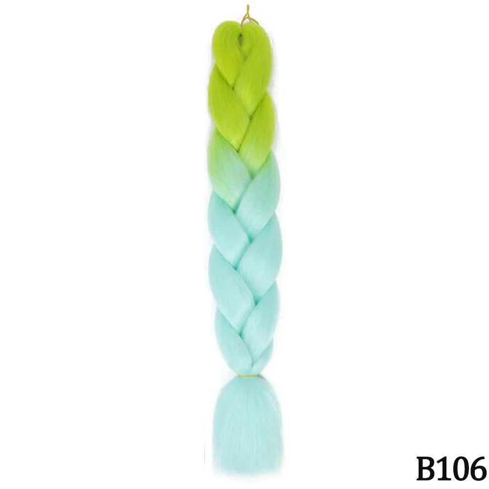 GlowStrands 24” Jumbo Braids for Kids & Adults – Ombre Kanekalon Hair Extensions, Easy Styling & Natural Feel