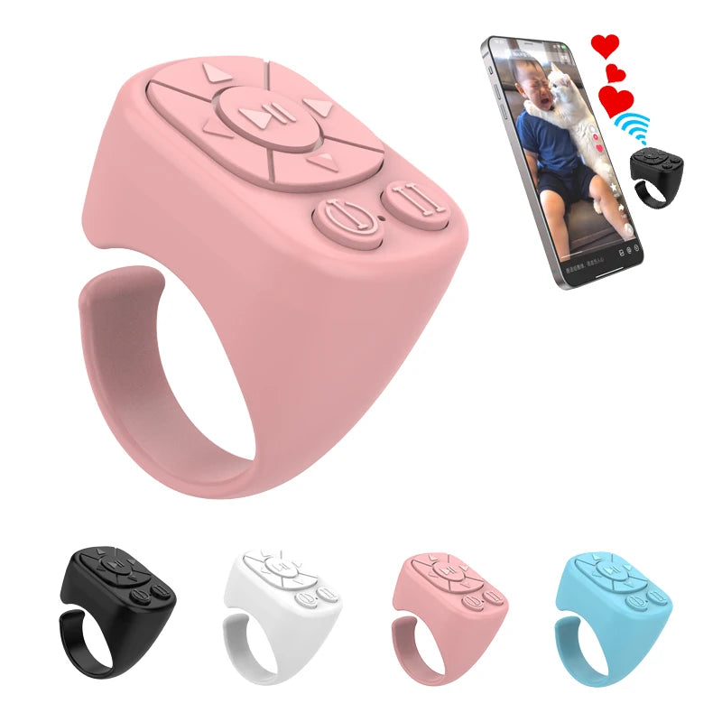 TikTok Scrolling Ring Remote Control – Bluetooth Page Turner & Camera Shutter for iPhone, iPad, Android Phones & Tablets, Remote Scrolling for Short Videos, Music Control & Photography