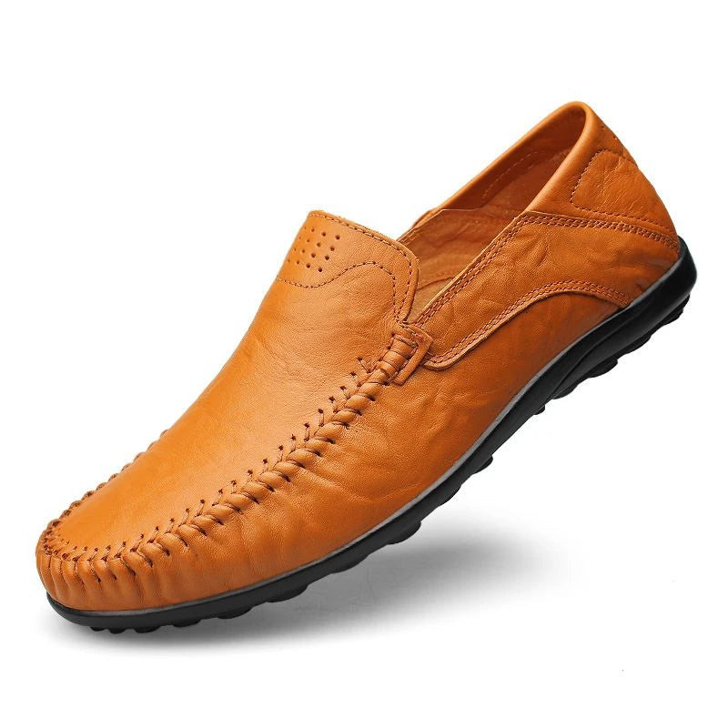 Men’s Genuine Leather Loafers – Italian-Style Breathable Slip-On Dress Shoes | Casual & Formal Fit, Plus Sizes