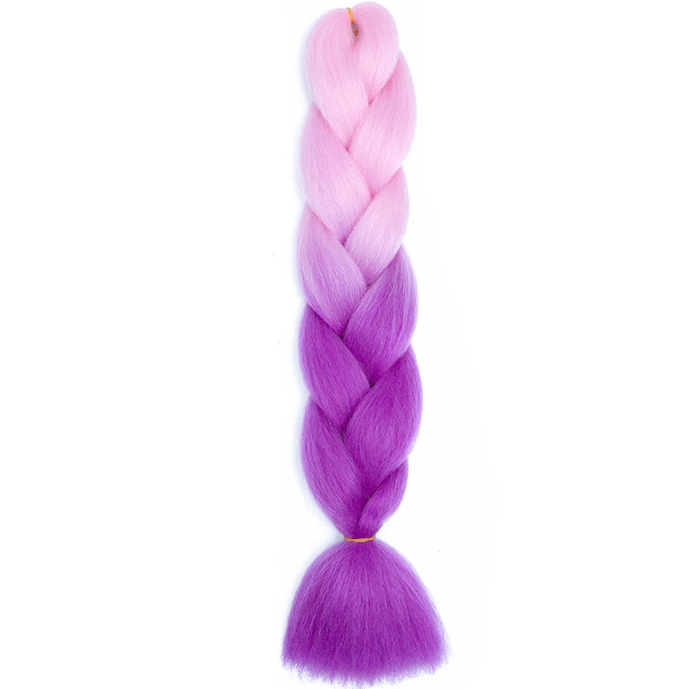 GlowStrands 24” Jumbo Braids for Kids & Adults – Ombre Kanekalon Hair Extensions, Easy Styling & Natural Feel