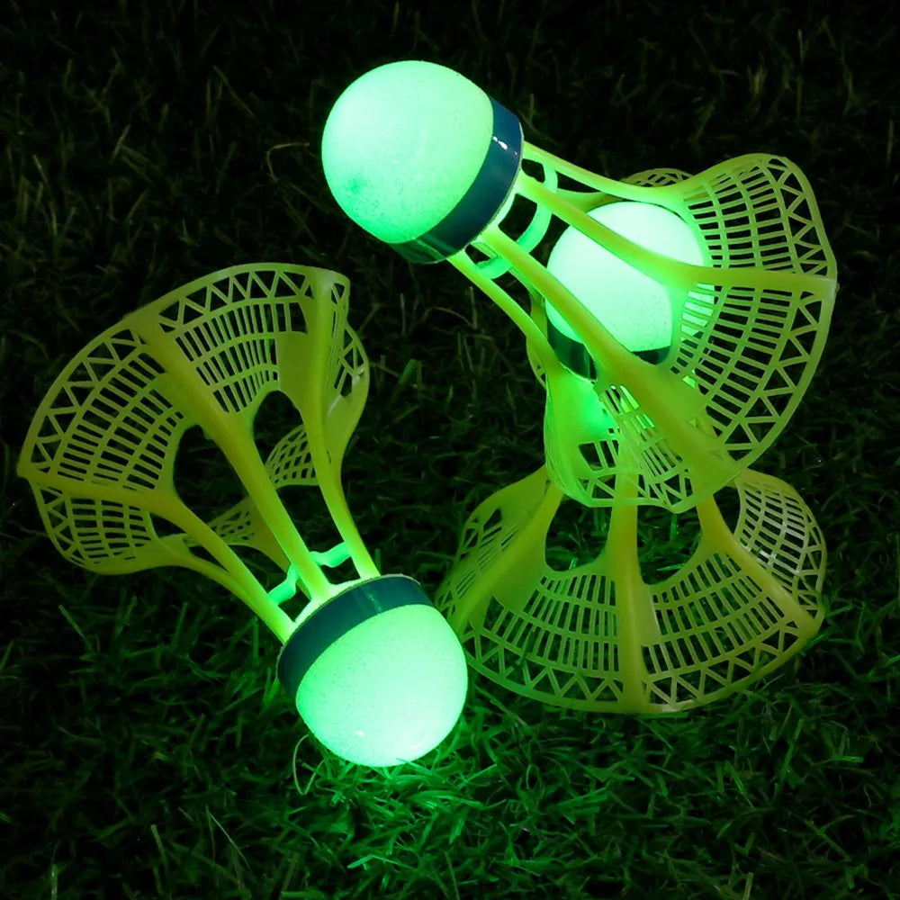 12 or 1 PCS LED Light-Up Badminton Shuttlecocks – Colorful Luminous Foam Badminton Balls for Kids and Sports