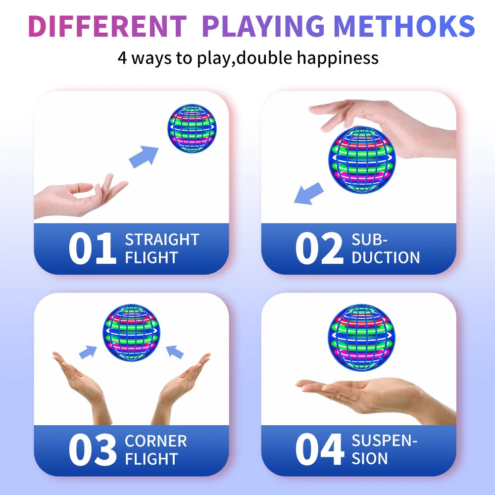 Flying LED Hover Ball – Hand-Controlled Spinning UFO Toy