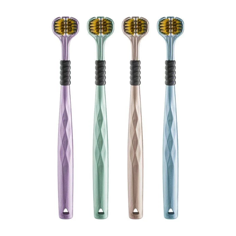 Three-Sided Soft Bristle Toothbrush (1PC / 2PCS / 4PCS) – Advanced Adult Oral Care for Gentle Cleaning & Gum Protection