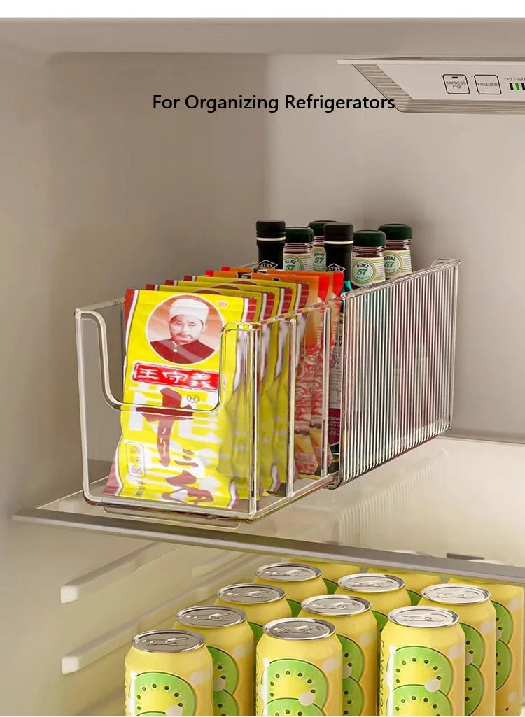 Clear Plastic Expandable Spice Organizer with Dividers – Snack, Tea Packet & Pantry Storage Containers