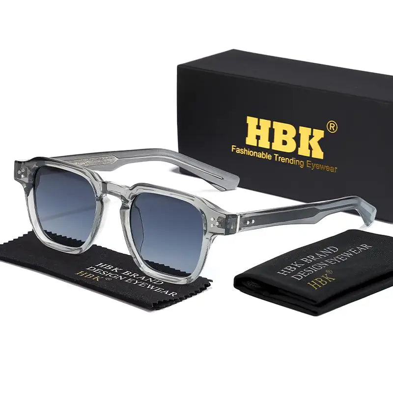 HBK Square Gradient Sunglasses — UV400 Vintage Style for Men