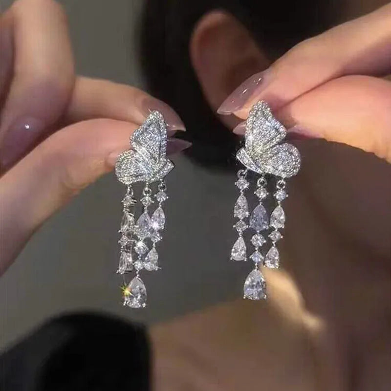 Gorgeous Geometric Drop Earrings for Women with Cubic Zirconia – Luxury Wedding & Party Jewelry
