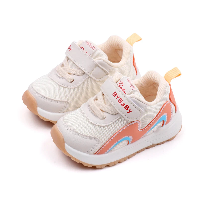 Breathable Soft-Step Toddler Sneakers – Lightweight Anti-Slip Shoes for Boys & Girls (1–3 Years, Spring/Autumn Wear)