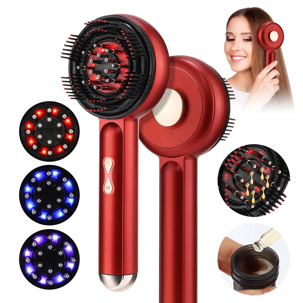 Electric Vibration Massage Comb Portable Scalp Massager with Oil Applicator, Hair Follicle Care Comb for Scalp Relaxation and Hair Care