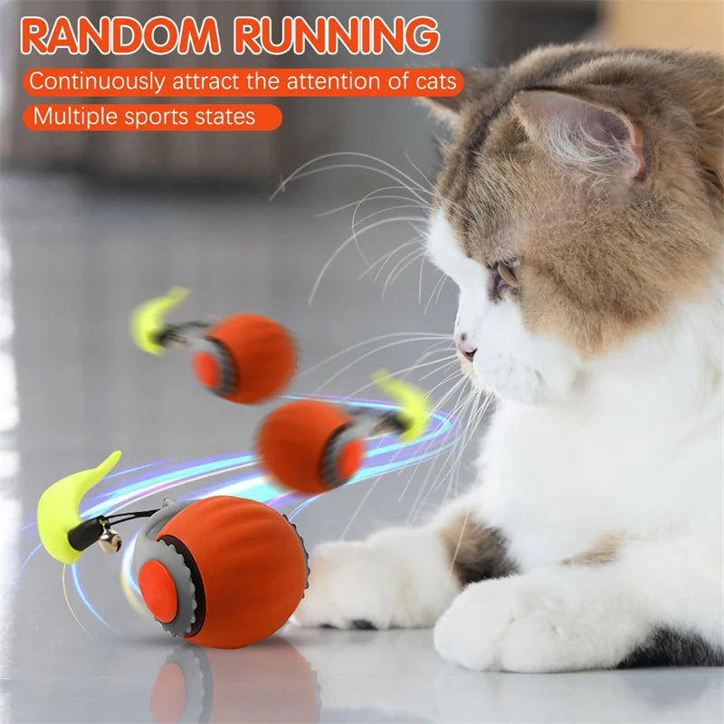 Smart Interactive Pet Toy Ball for Cats & Dogs, USB Rechargeable Automatic Rolling & Bouncing Ball