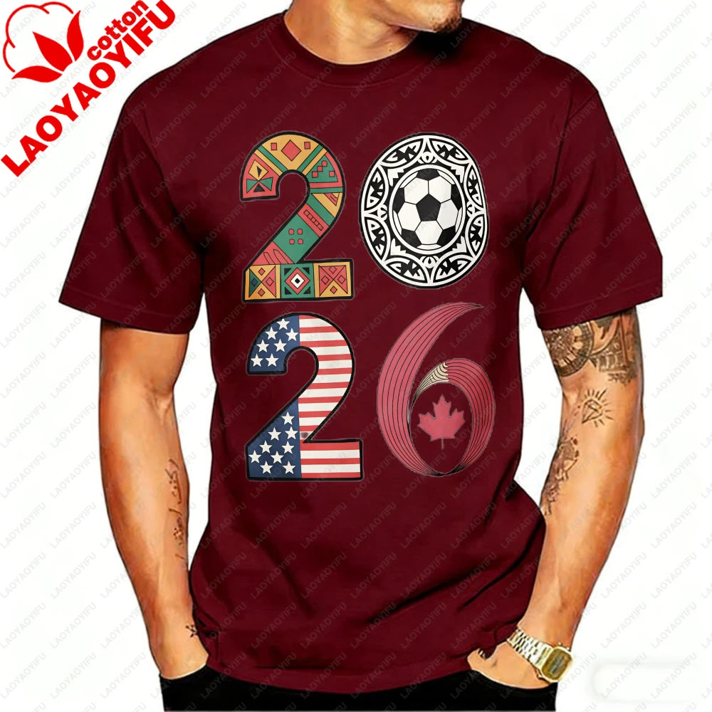 USA, Canada & Mexico Soccer Flag T-Shirt – Cotton Graphic Tee (2026 Edition)