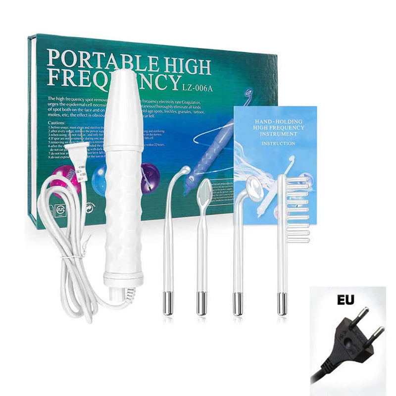4-in-1 High-Frequency Facial Wand – Galvanic Therapy Tool for Acne, Anti-Aging, Hair Growth & Skin Care