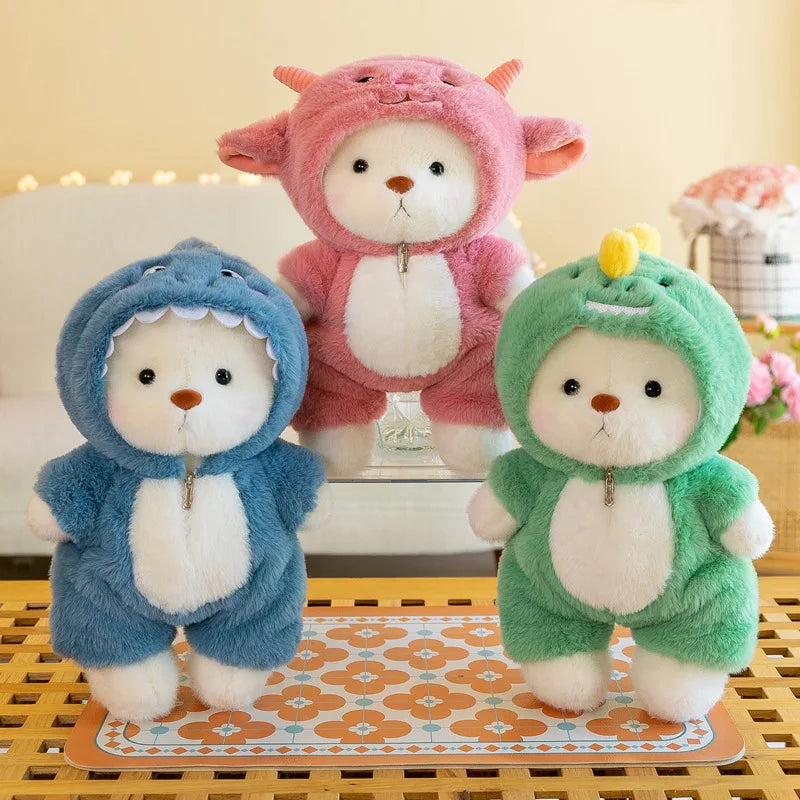 Anime Plush Toy 25/35cm – Jointed Bear, Bunny, Duck, Shark, and Pig Stuffed Animal