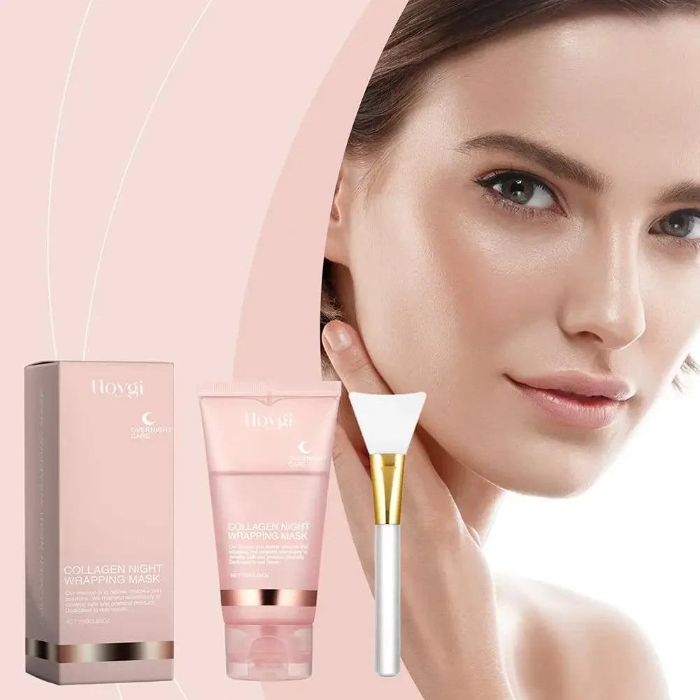 Collagen Overnight Wrapping Peel-Off Facial Mask – Korean Night Care Mask, Deep Hydration Cream, 75ml