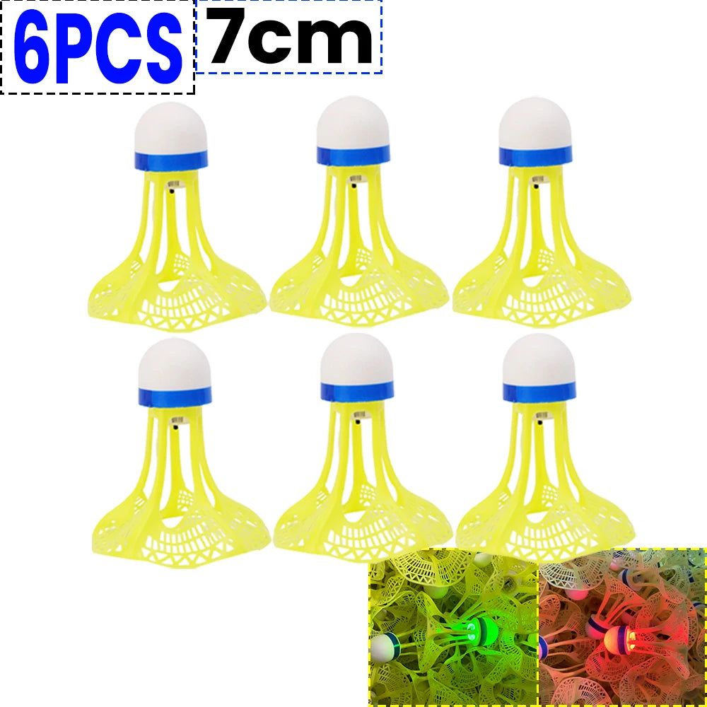 12 or 1 PCS LED Light-Up Badminton Shuttlecocks – Colorful Luminous Foam Badminton Balls for Kids and Sports