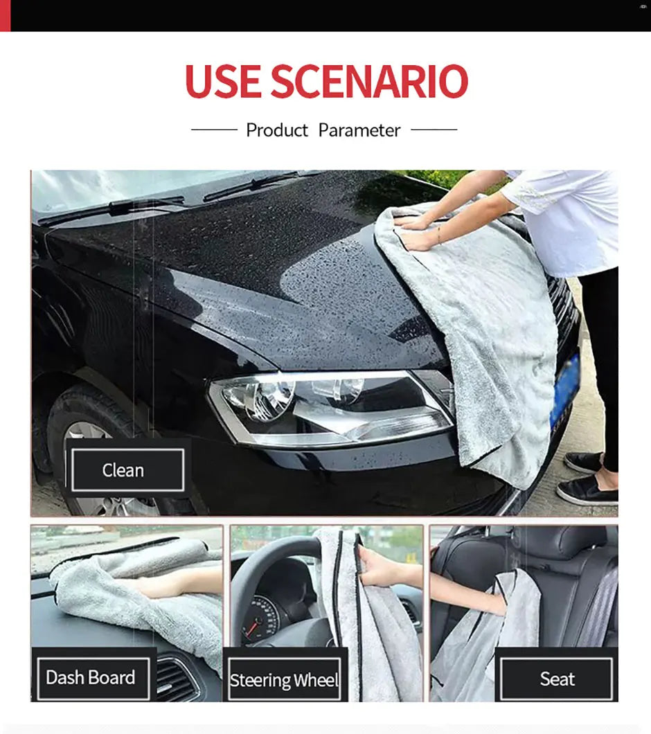 Microfiber Car Wash Towel 100x40cm – Fast Drying, Extra Soft, High Absorption