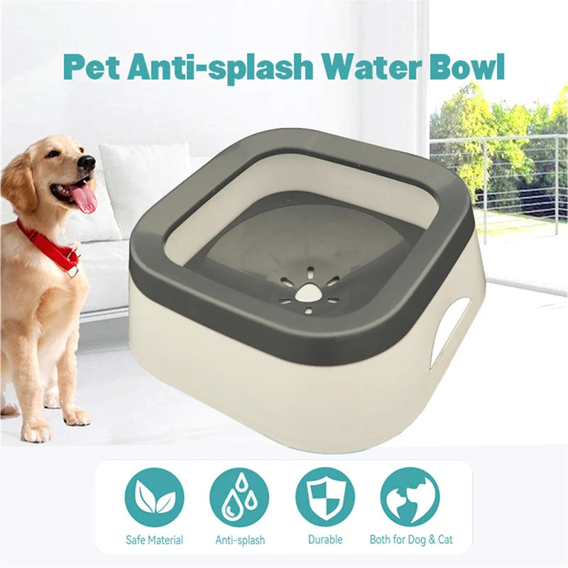Anti-Splash Pet Water Bowl – Large Capacity Drinking Bowl for Dogs and Cats