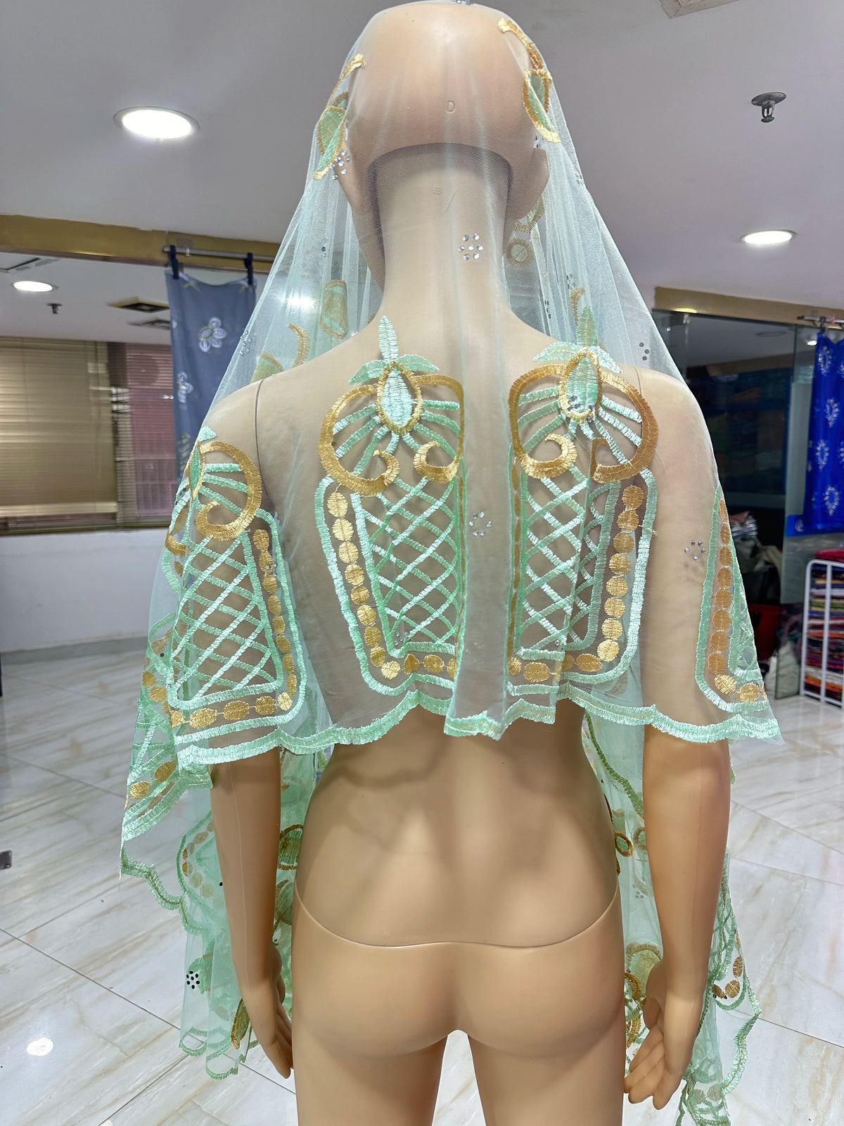 Women's Embroidered Voile Hijab Scarf