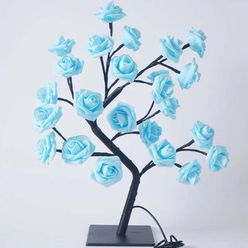 24 LED Rose Lamp, Rose Light Tree Table Top Decorations for Wedding Mother's Day Valentine’s Day Decorations, Gift for Girls Mom