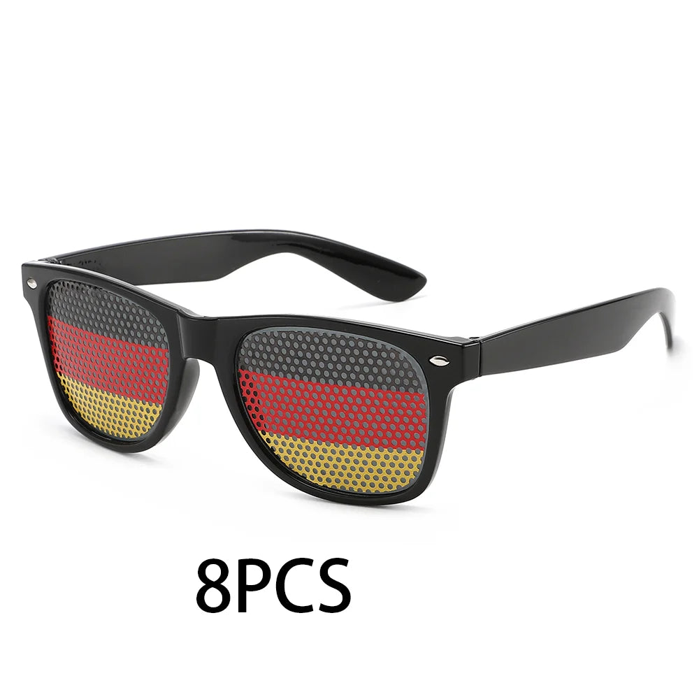 8PCS HD Vision Flag Sunglasses – Football Fan Sports Party Eyewear