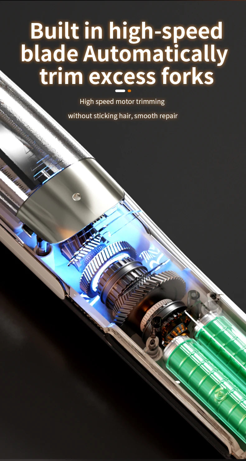 Cordless Professional Hair Split End Trimmer – Automatic Ends Remover for Dry, Damaged & Brittle Hair