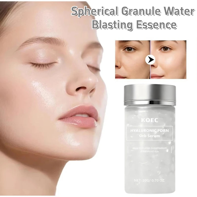 Hyaluronic Acid & Salmon DNA PDRN Beads Serum for Face – Hydrating, Firming, Anti-Aging, Brightening Korean Skincare Essence