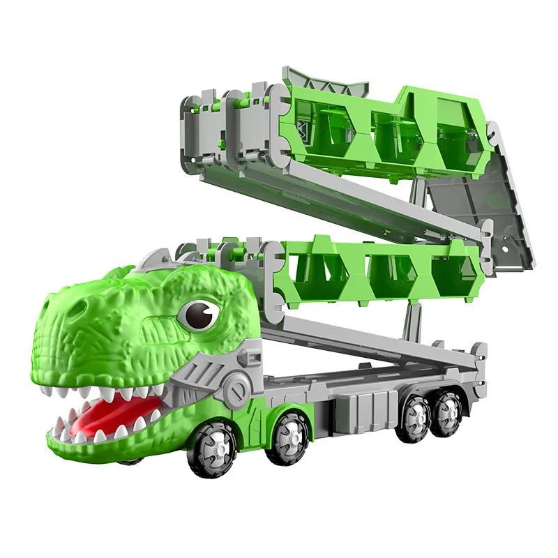 Transforming Dinosaur Toy Truck with Folding Track