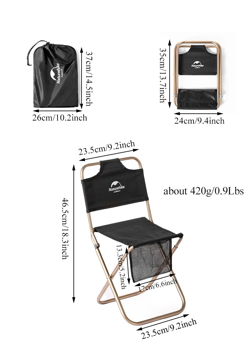 Naturehike Ultralight Portable Folding Beach Chair – Camping, Hiking, Fishing & Picnic