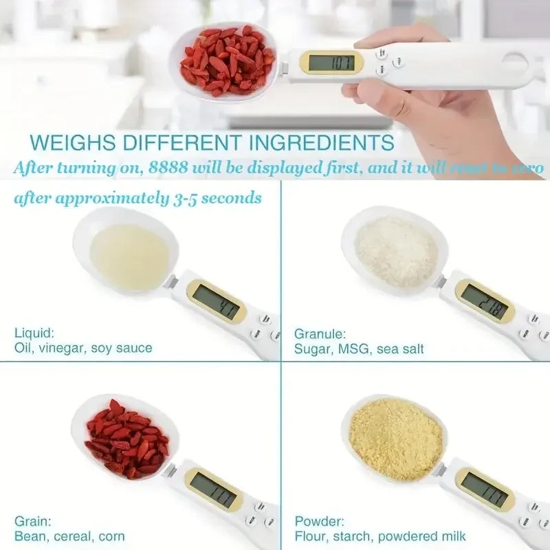 Digital Kitchen Scale 500g/0.1g Precision LCD Measuring Spoon Scale for Food, Flour, Coffee & Milk