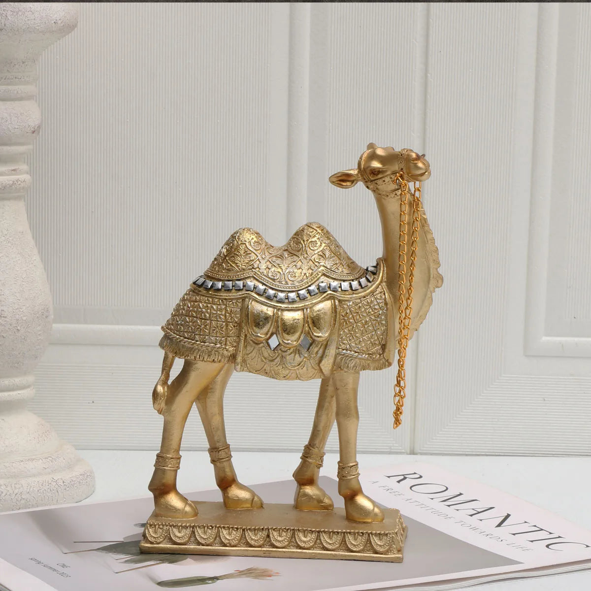 Classic Decorative Camel Statue – Elegant Indoor Home Décor Accent