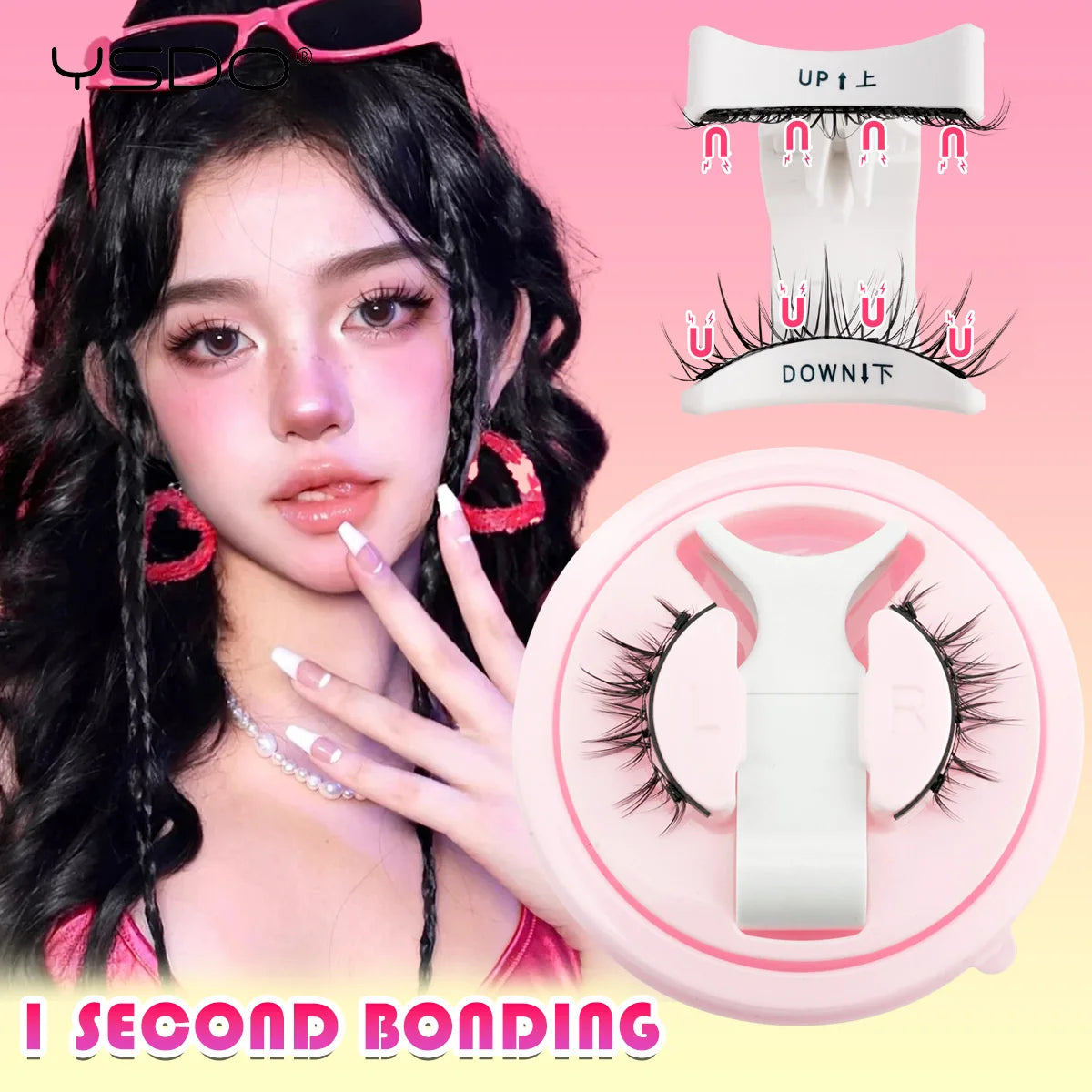 Magnetic Eyelashes Kit – Reusable 3D Mink Lashes | No Glue Needed | Long-Lasting Winged False Lashes with Applicator