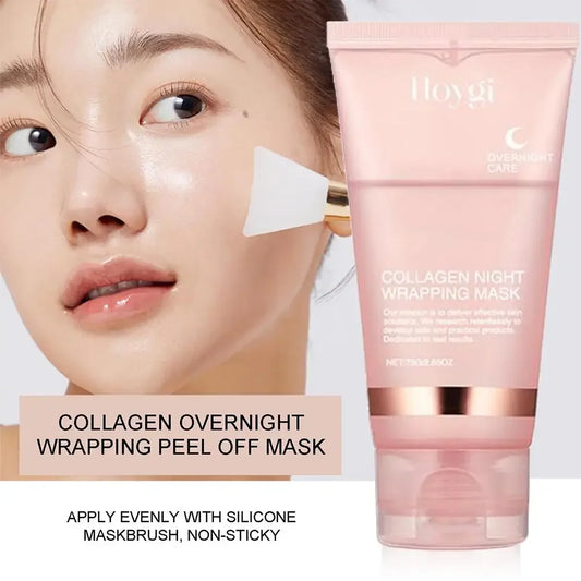 Collagen Overnight Wrapping Peel-Off Facial Mask – Korean Night Care Mask, Deep Hydration Cream, 75ml