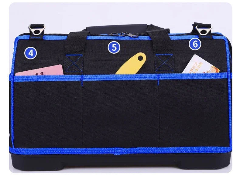 Large Oxford Cloth Tool Bag, Thickened Heavy-Duty Multi-Functional Tool Organizer for Electricians, Carpenters & Repairs