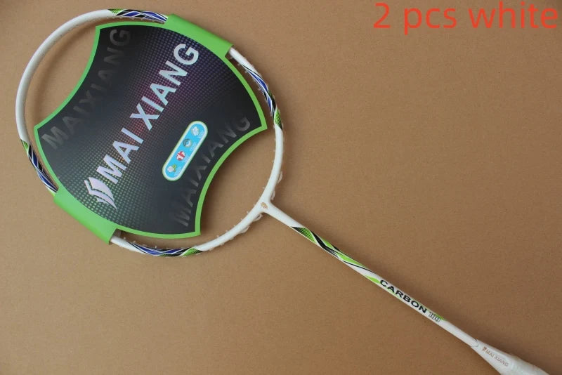 2PCS MAI XIANG-N11 Professional Badminton Rackets – 30 LBS Nano Carbon, High-End Offensive Racquets for Advanced Players