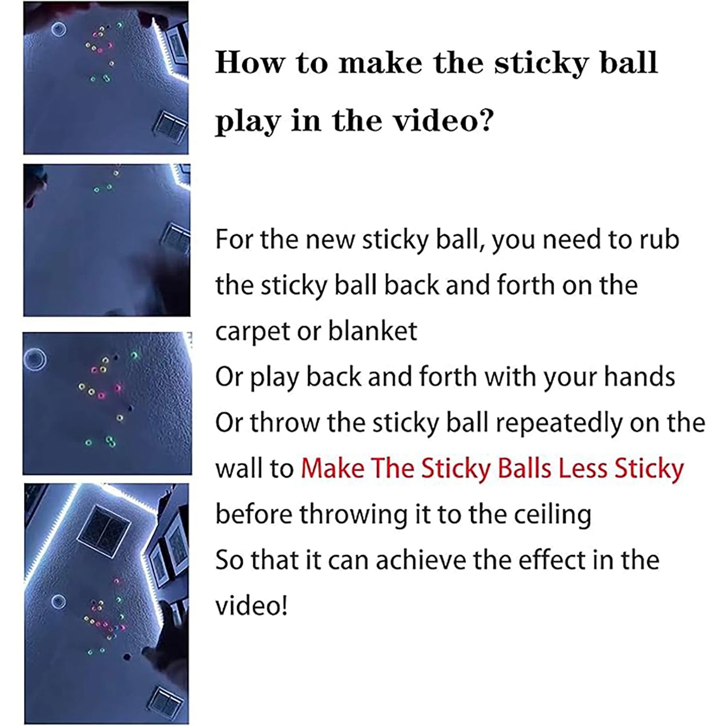 Colorful Luminous Sticky Balls – 6 Pack