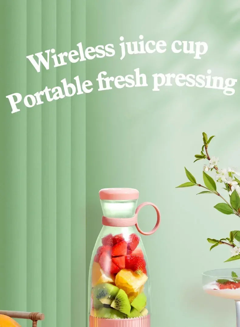 Portable USB Electric Juicer Blender, Mini 6-Blade Fruit & Milkshake Mixer for Fresh Juice