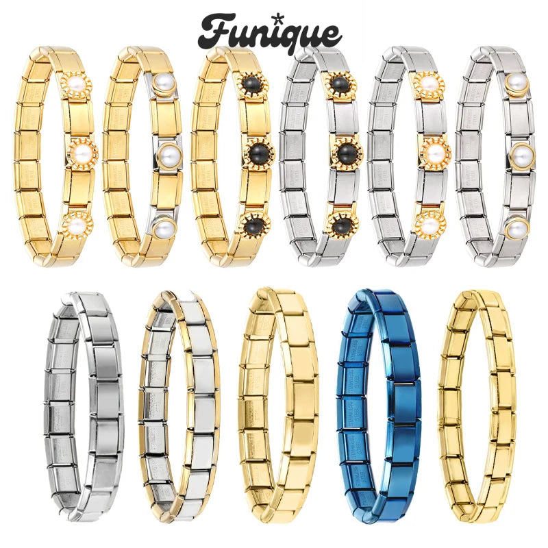Creative Christmas Bracelet – High-Quality Stainless Steel 9mm Wide Elastic Charm Bracelet for Women, Perfect Birthday or Holiday Gift